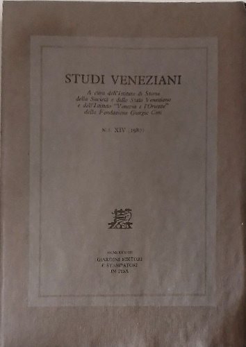 Studi Veneziani. volume XIV. Nuova Serie. «Studi veneziani» è una …