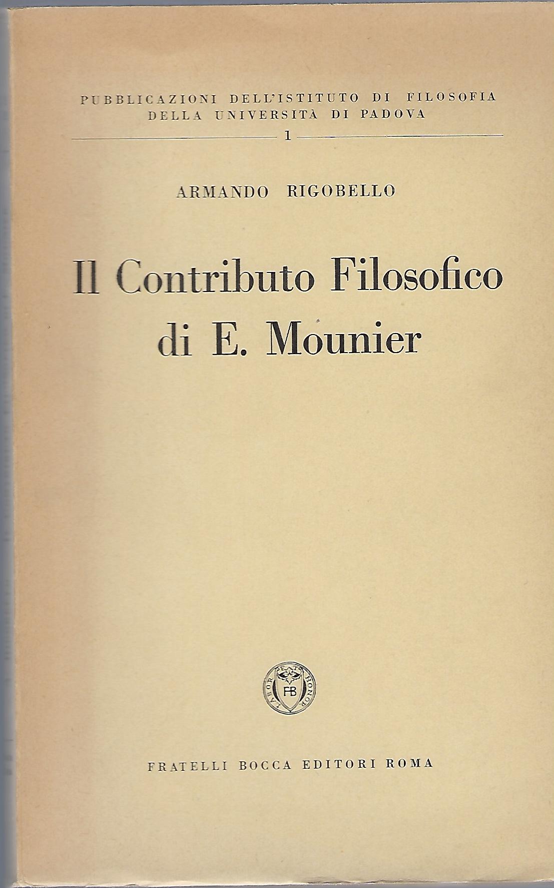 "Il contributo filosofico di E. Mounier"