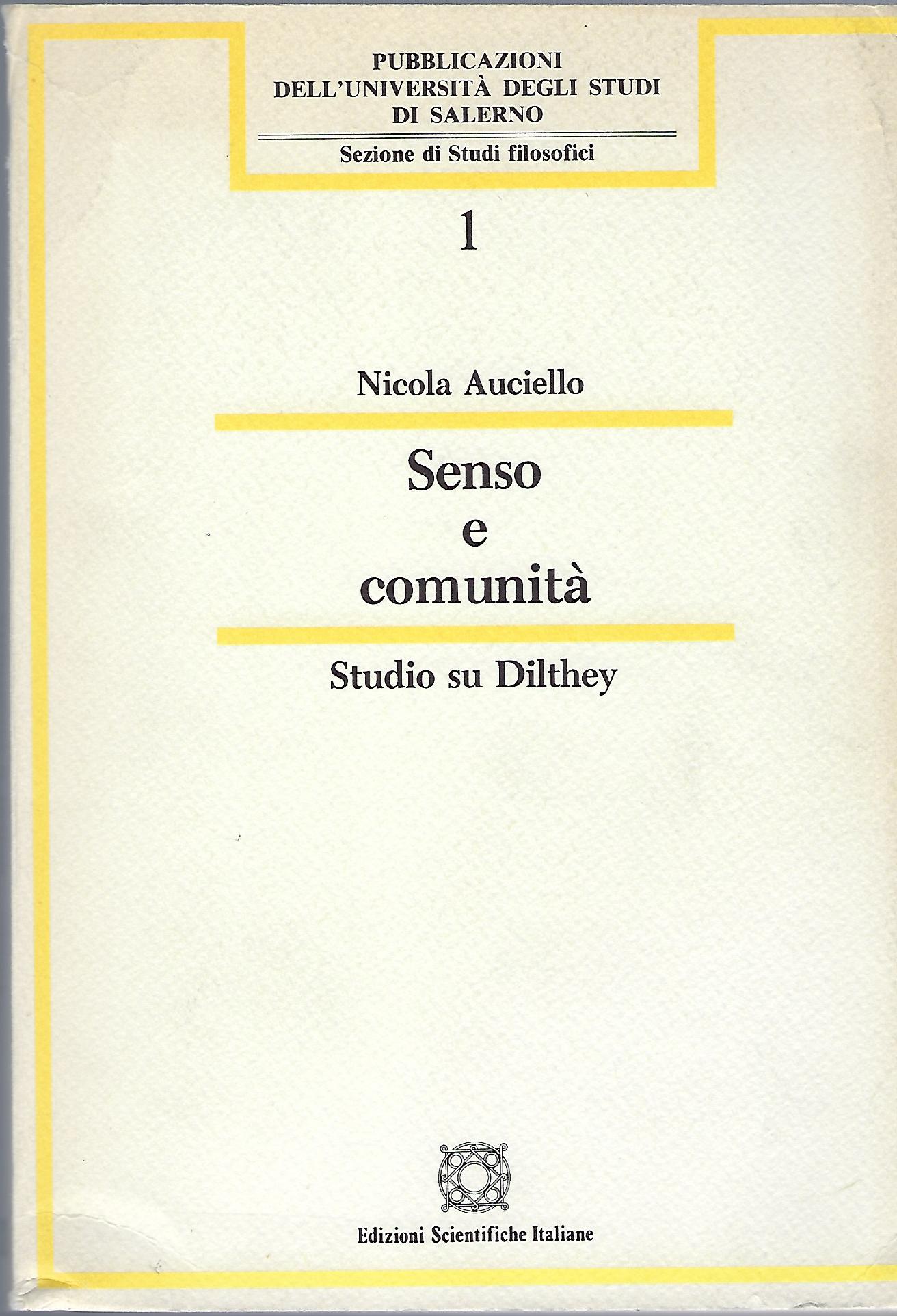 "Senso e comunità" "Studio su Dilthey"