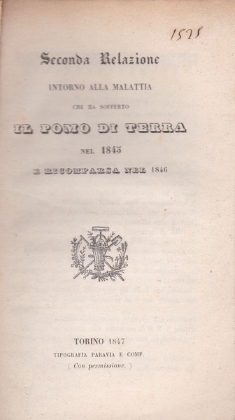 Seconda Relazione intorno alla malattia che ha sofferto il pomo …