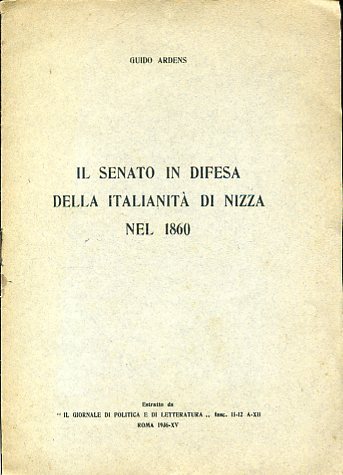 Il Senato in difesa della italianità di Nizza. Estratto da …