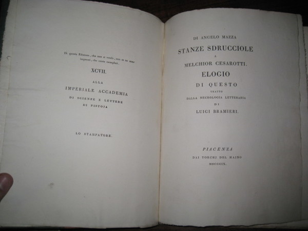 Di Angelo Mazza Stanze Sdrucciole a Melchior Cesarotti. Elogio di …