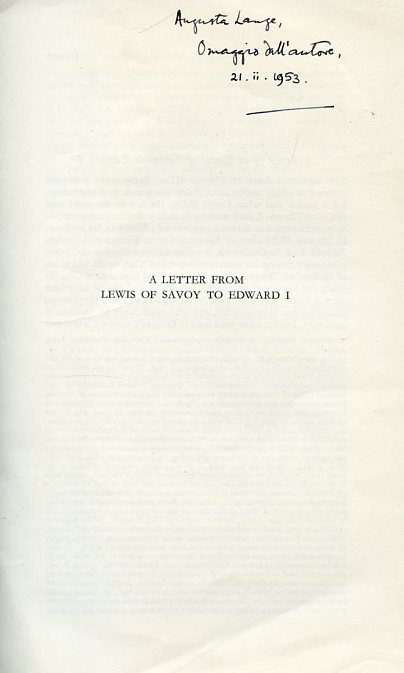 A letter from Lewis of Savoy to Edward I