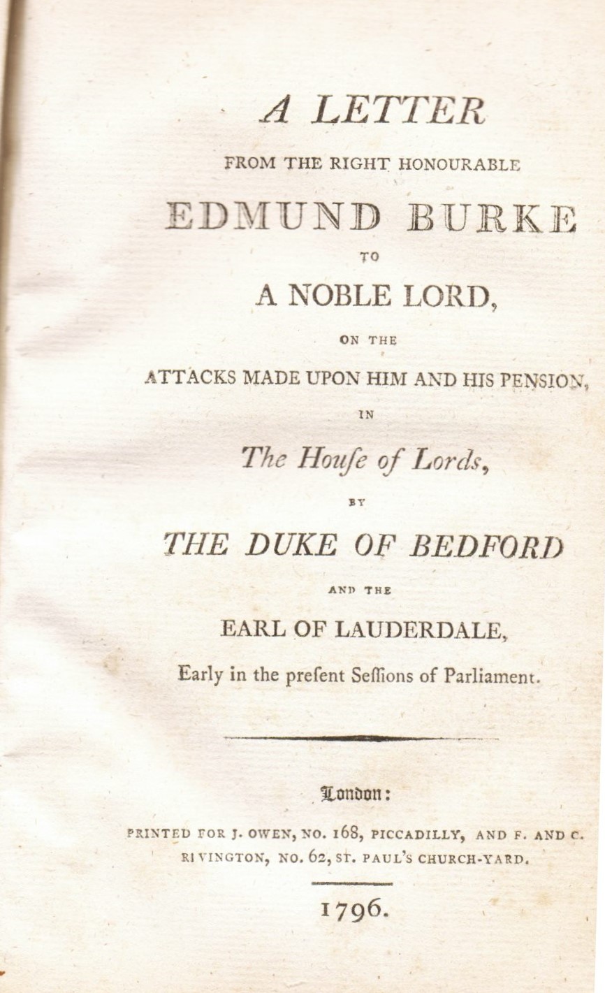 A letter from the right honourable Edmund Burke to a …
