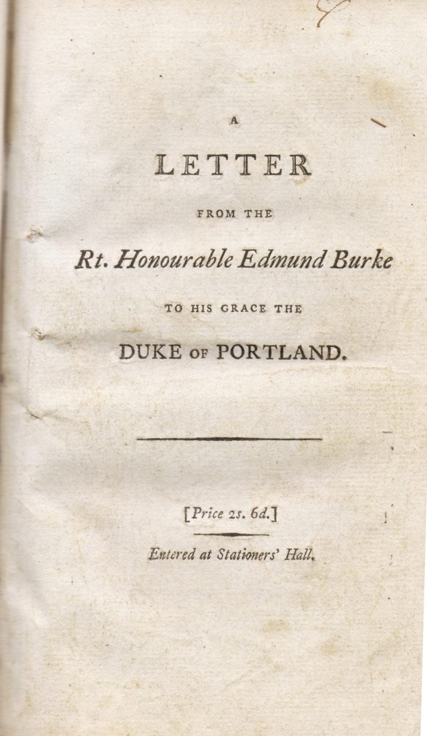 A Letter From The Rt. Honourable Edmund Burke to his …