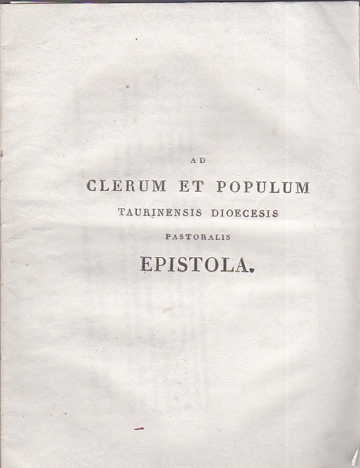 Ad Clerum et Populum Taurinensis Dioecesis Pastoralis Epistola