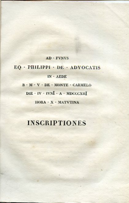 Ad funus Eq. Philippi De Advocatis in aede B. M. …