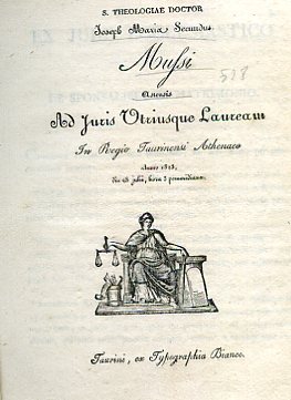 Ad Juris Utriusque Lauream In Regio Taurinensi Athenaeo anno 1823, …