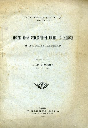 Alcune nuove Stromatopore giuresi e cretacee della Sardegna e dell'Appennino. …