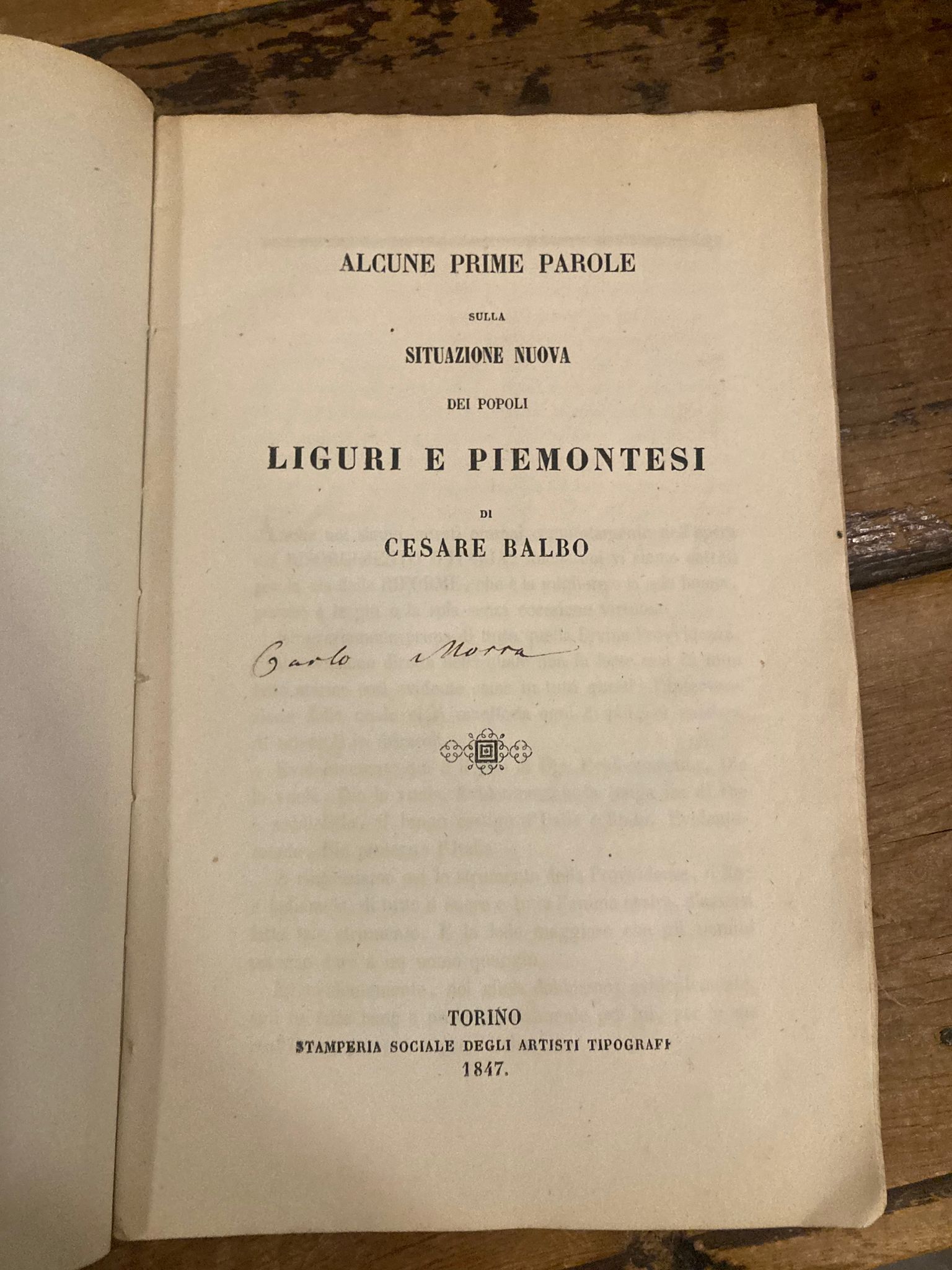 Alcune prime parole sulla situazione nuova dei popoli liguri e …