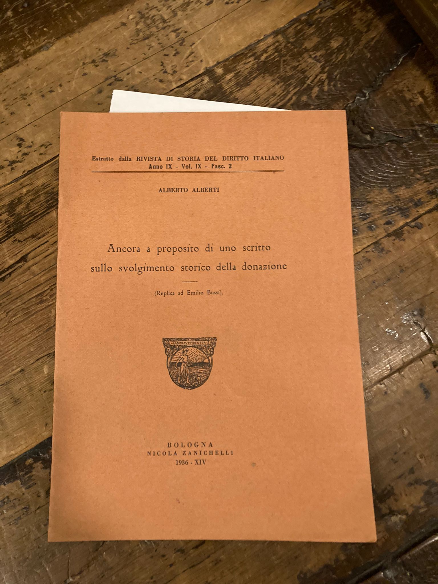 Ancora a proposito di uno scritto sullo volgimento storico della …