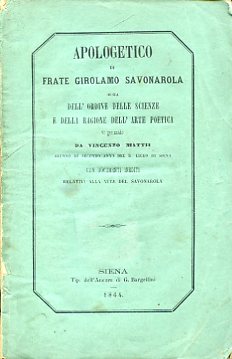 Apologetico ossia dell'ordine delle scienze e della ragione dell'arte poetica …