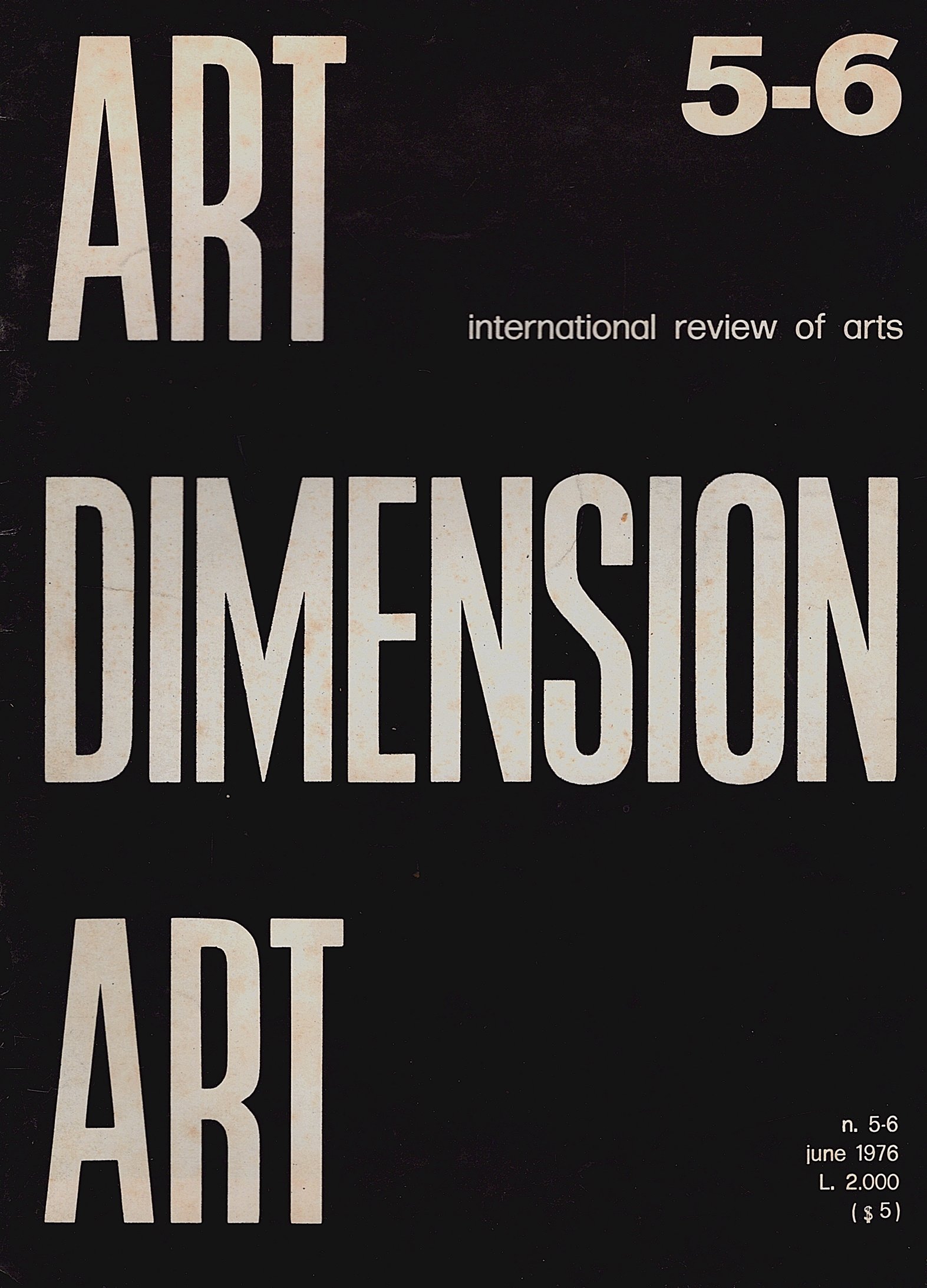 Art Dimension. International review of arts. N.5-6 June 1976