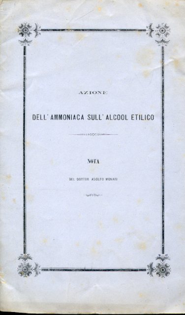 Azione dell'ammoniaca sull'alcool etilico. Nota