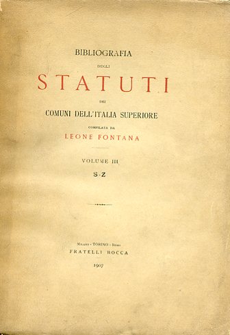 Bibliografia degli statuti dei comuni dell'Italia superiore
