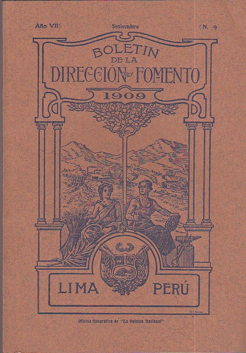 Boletin de la Dirección de Fomento 1909. Lima Perù. Año …