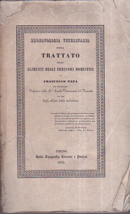 Bromatologia veterinaria ossia trattato degli alimenti degli erbivori domestici