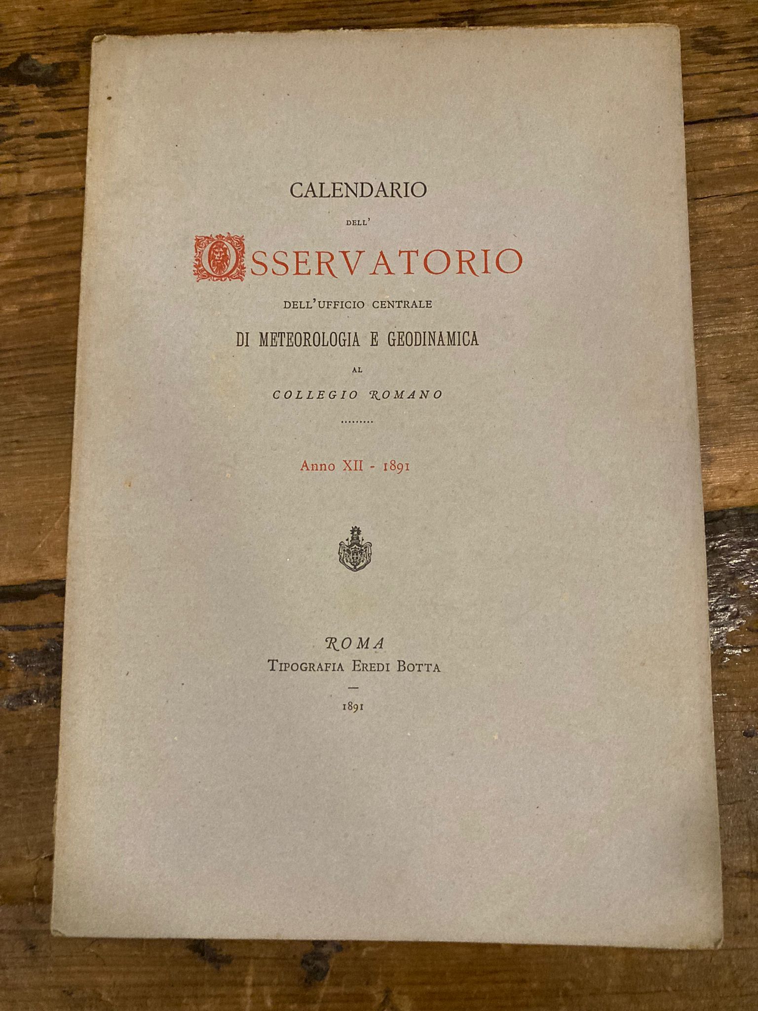 Calendario dell' Osservatorio dell' Ufficio centrale di meteorologia e geodinamica …