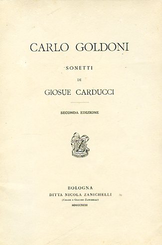 Carlo Goldoni. Sonetti. Seconda edizione