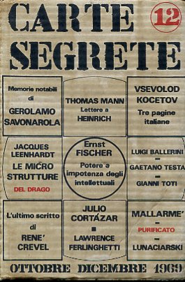 Carte segrete. Ottobre - Dicembre 1969. N. 12. Rivista trimestrale …