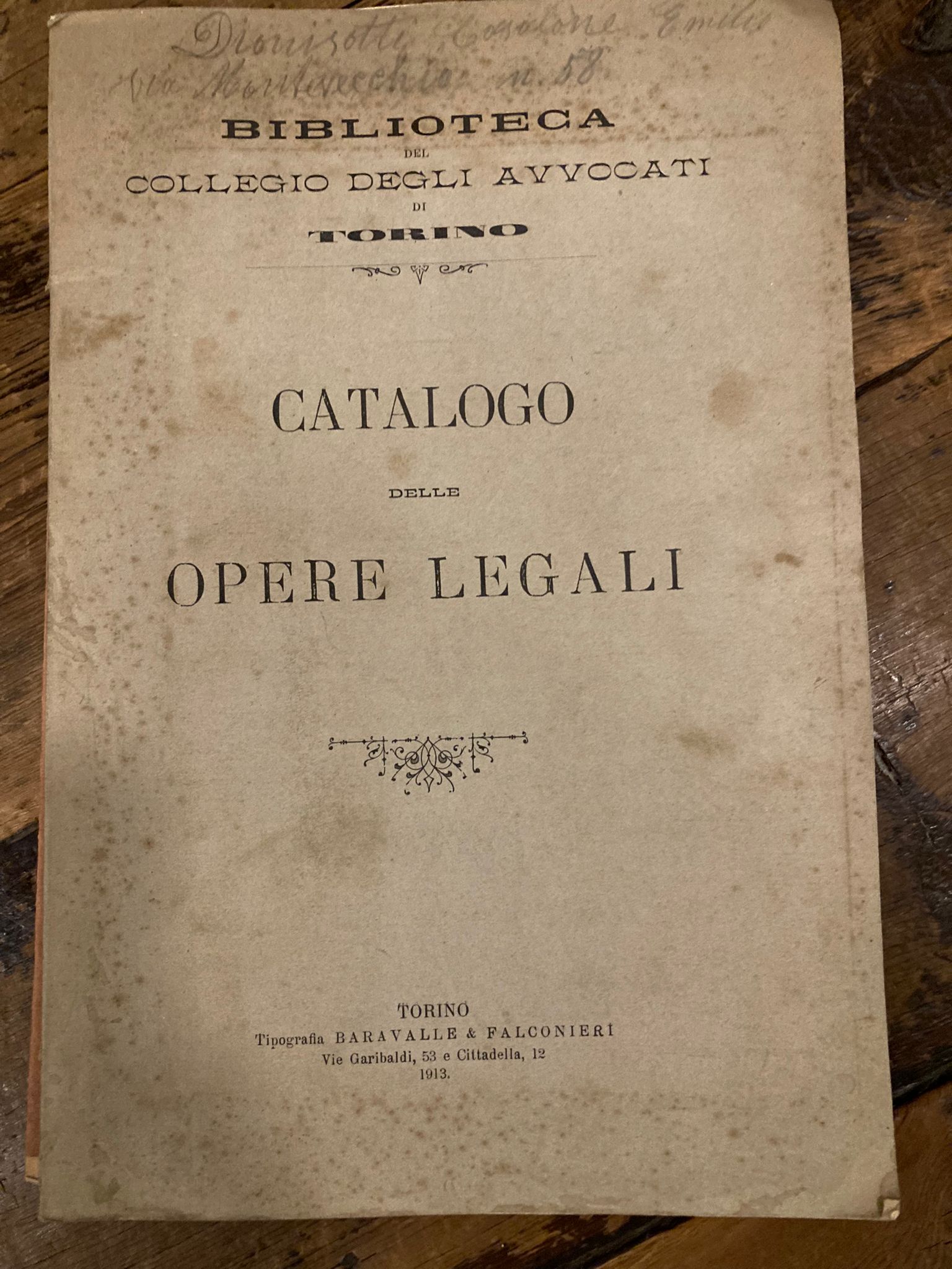 Catalogo delle opere legali