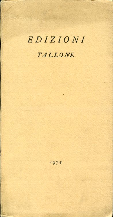 Catalogo edizioni Tallone 1974