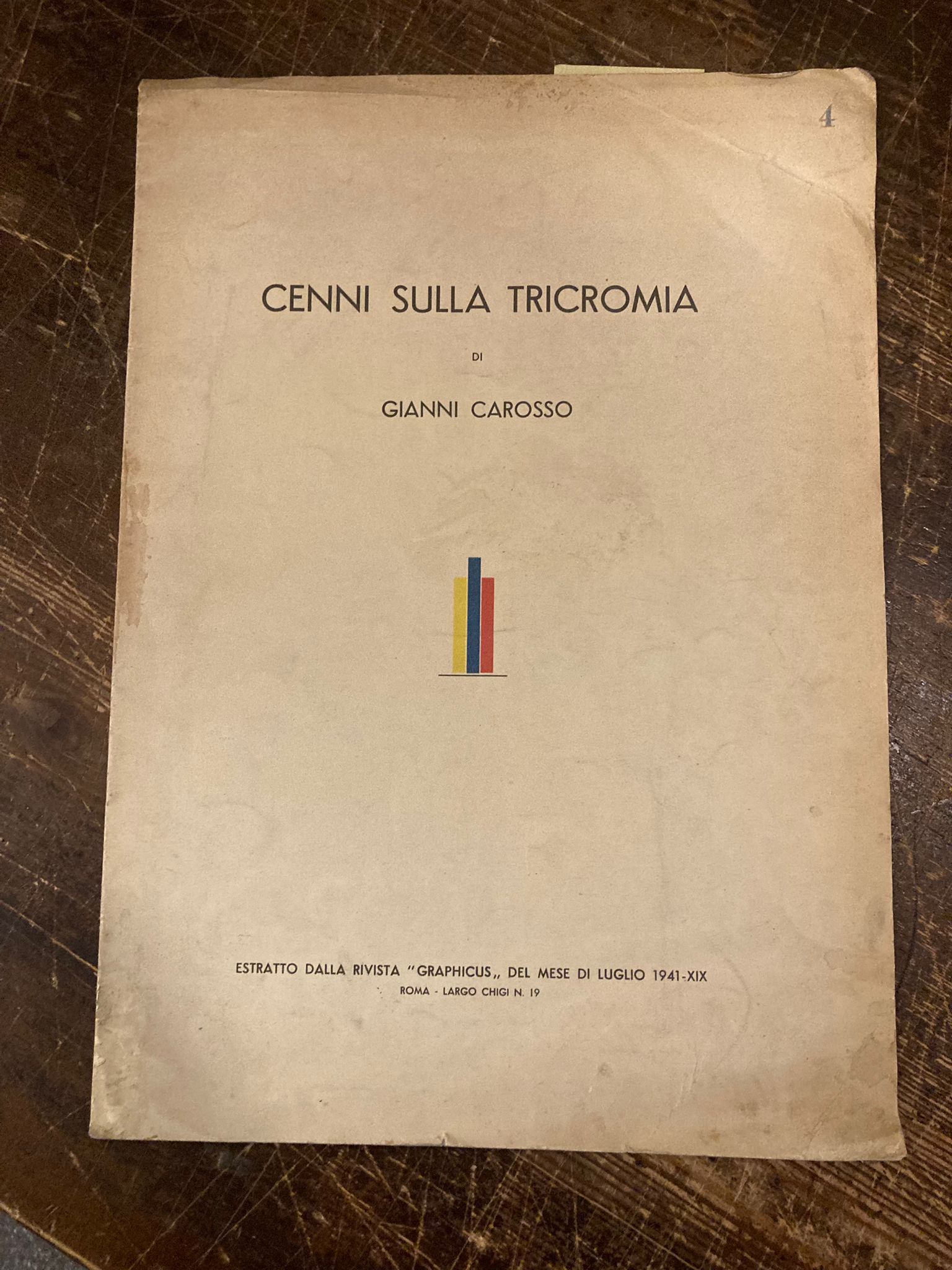 Cenni sulla tricromia. Estratto dalla rivista Graphicus del mese di …