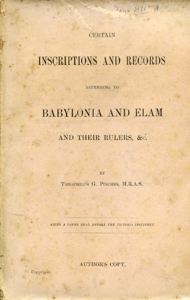 Certain inscriptions and records referring to Babylonia and Elam and …