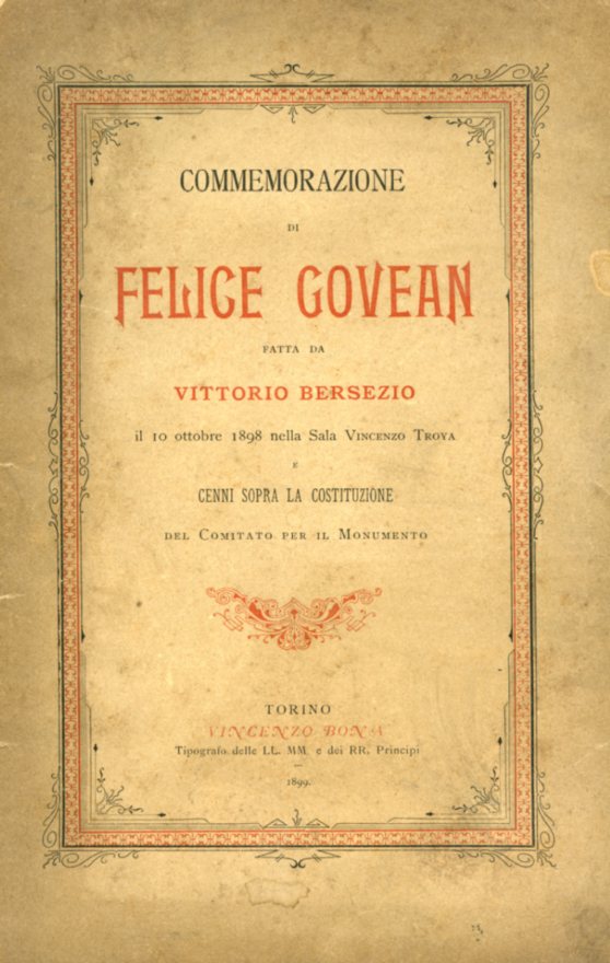 Commemorazione di Felice Govean fatta il 10 ottobre 1898 nella …