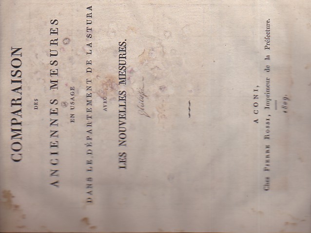 Comparaison des anciennes mesures en usage dans le Département de …