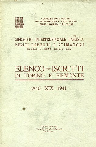 Confederazione Fascista dei Professionisti e degli Artisti. Unione Provinciale di …