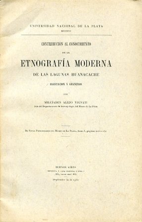 Contribución al conocimiento de la Etnografía moderna de las Lagunas …