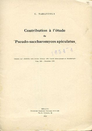 Contribution a l'étude du 'Pseudo - saccharomyces apiculatus'. Estratto dal …