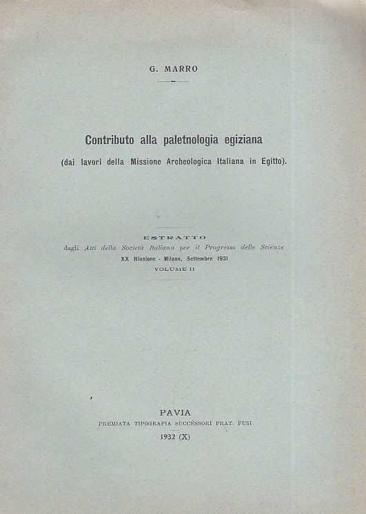 Contributo alla paletnologia egiziana (dai lavori della Missione Archeologica Italiana …