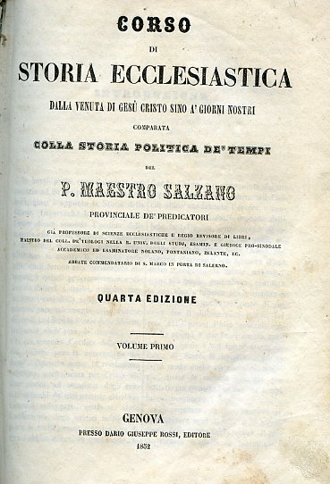 Corso di Storia Ecclesiastica dalla venuta di Gesù Cristo sino …