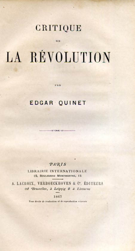 Critique de la Révolution