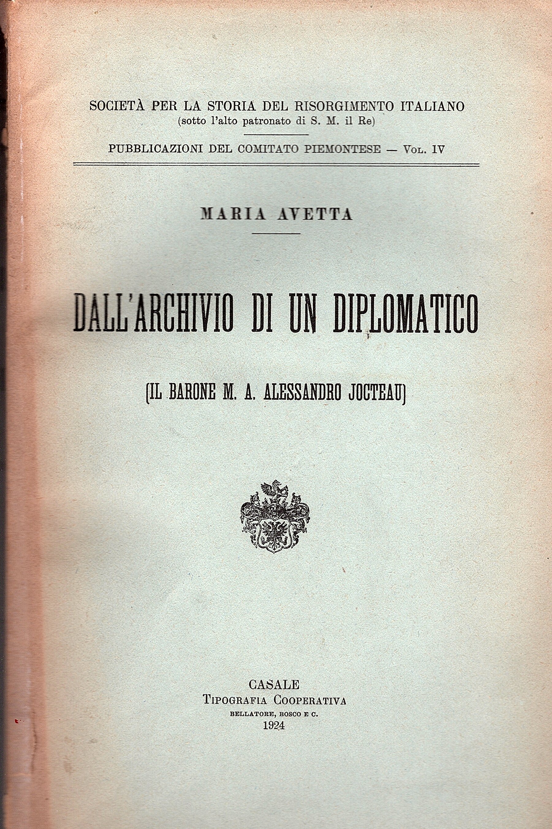 Dall' archivio di un diplomatico (il barone M. A. Alessandro …