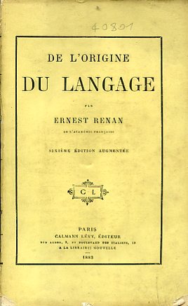 De l'origine du langage. Sixième édition augmentée
