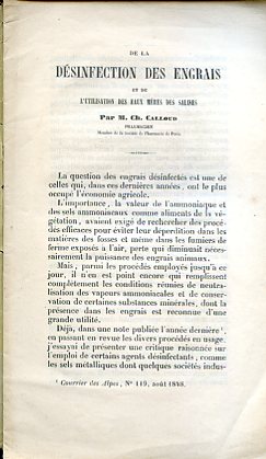 De la désinfection des engrais et de l'utilisation des eaux …