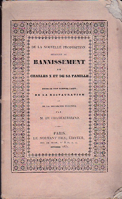 De la nouvelle proposition relative au bannissement de Charles X …