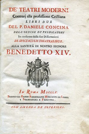 De' Teatri moderni contrarj alla professione Cristiana. Libri due in …