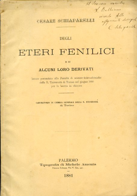 Degli eteri fenilici e di alcuni loro derivati. Lavoro presentato …