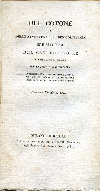 Del cotone e delle avvertenze per ben coltivarlo. Edizione seconda …