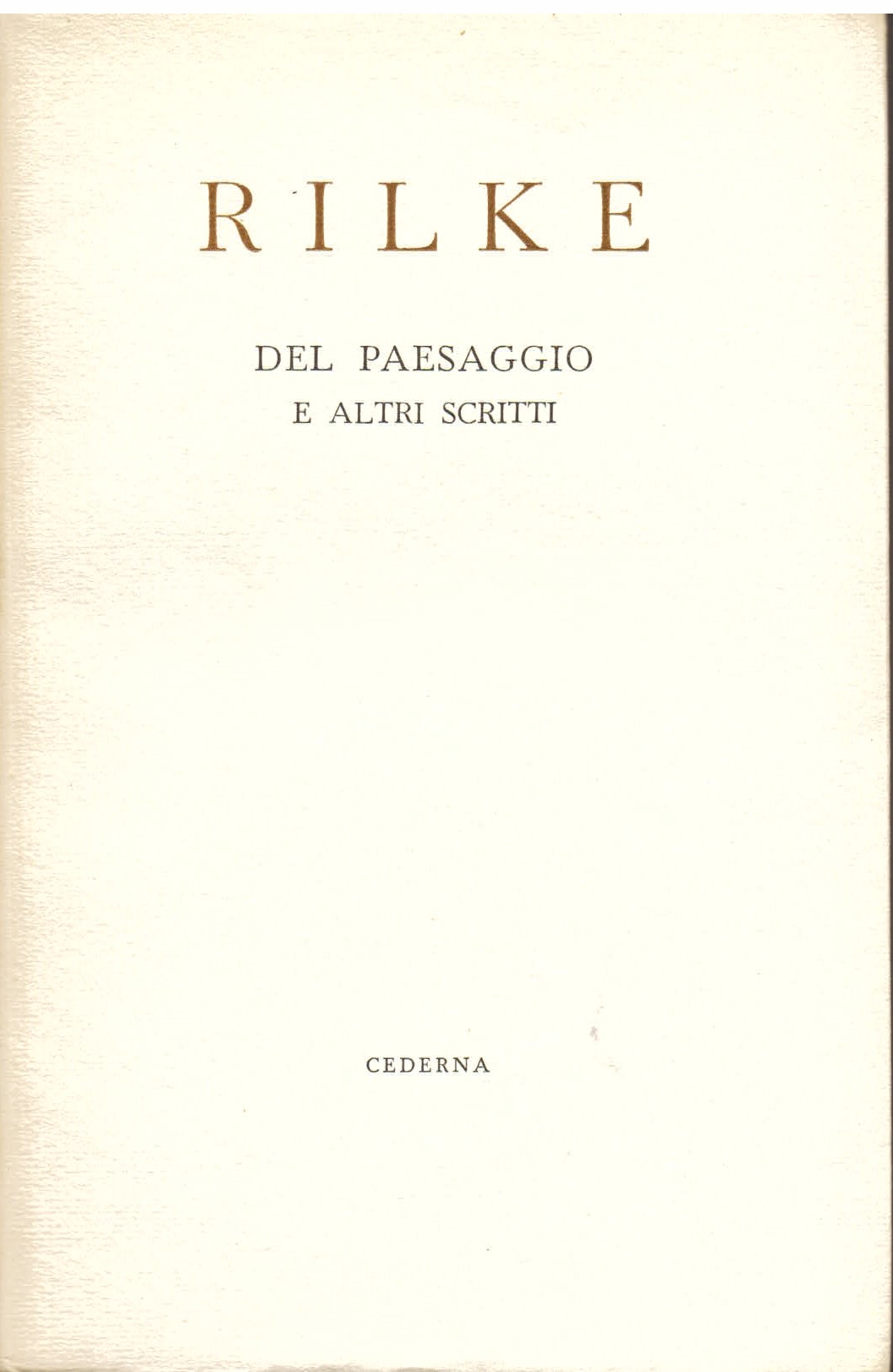 Del paesaggio e altri scritti