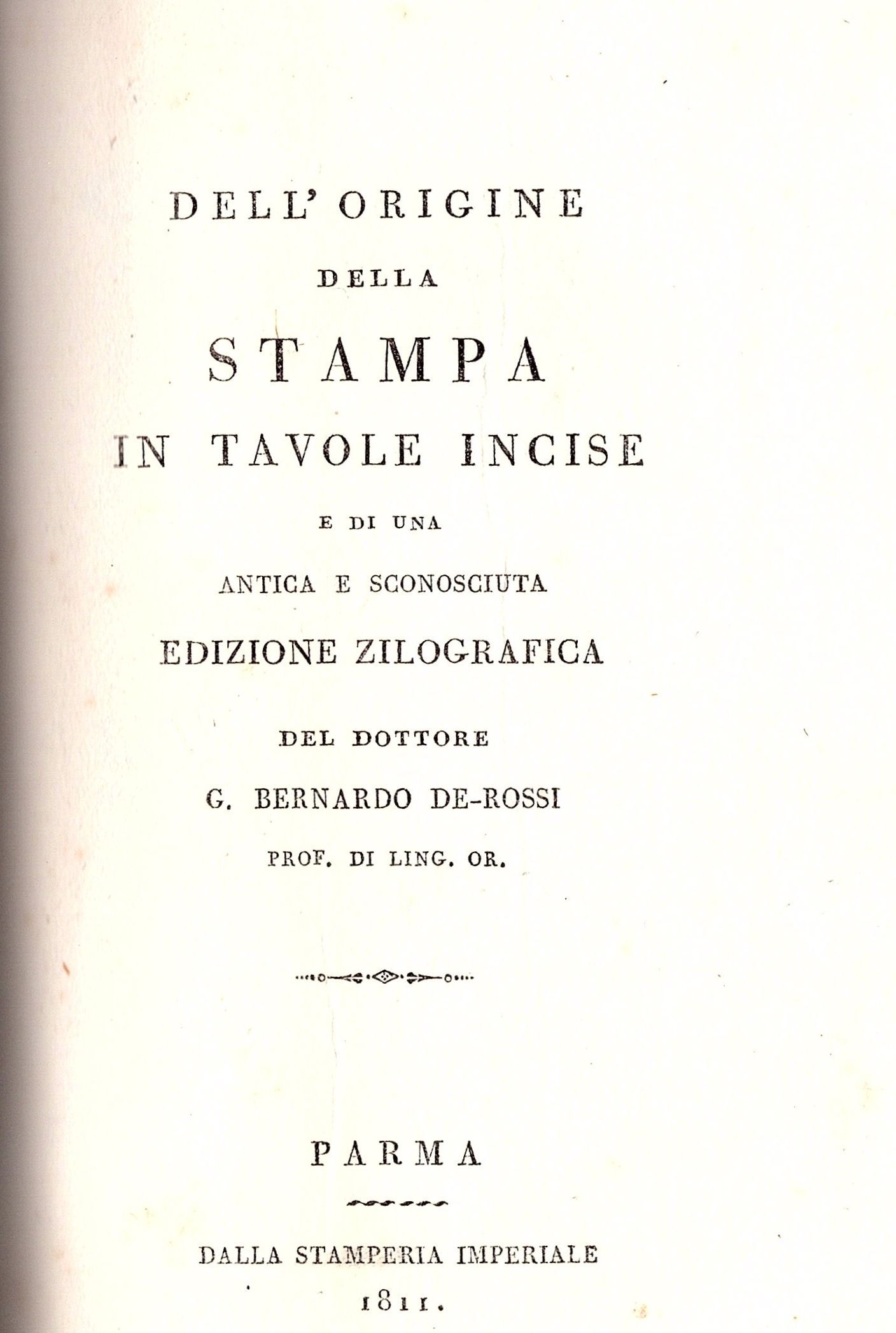 Dell'origine della stampa in tavole incise e di una antica …