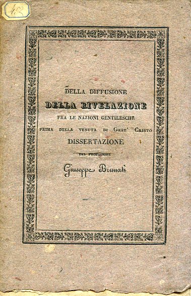 Della diffusione delle rivelazione fra le nazioni gentilesche prima della …