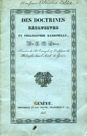 Des doctrines exclusives en philosophie rationelle