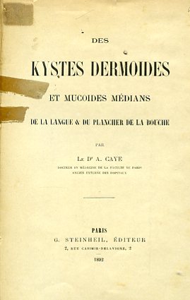 Des kystes dermoides et mucoides médians de la langue & …