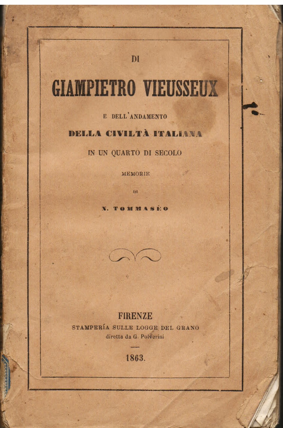 Di Giampietro Vieusseux e dell'andamento della civiltà italiana in un …