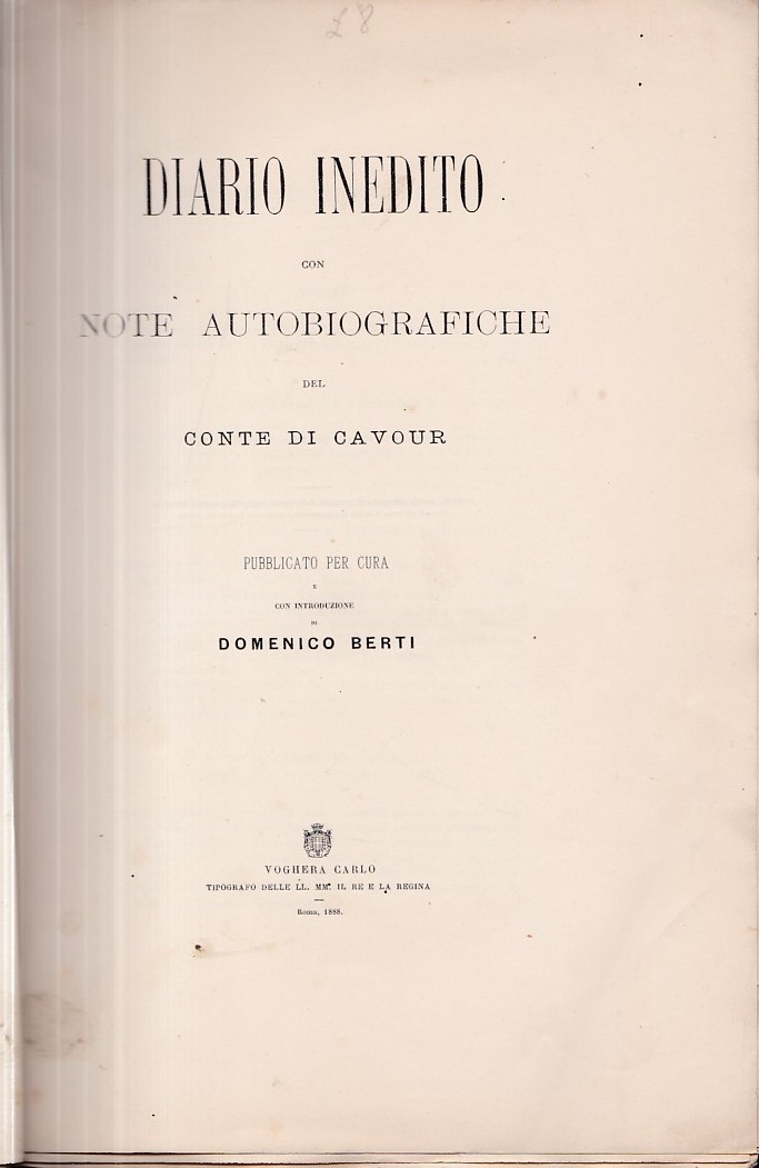 Diario inedito con note autobiografiche. Pubblicato per cura e con …